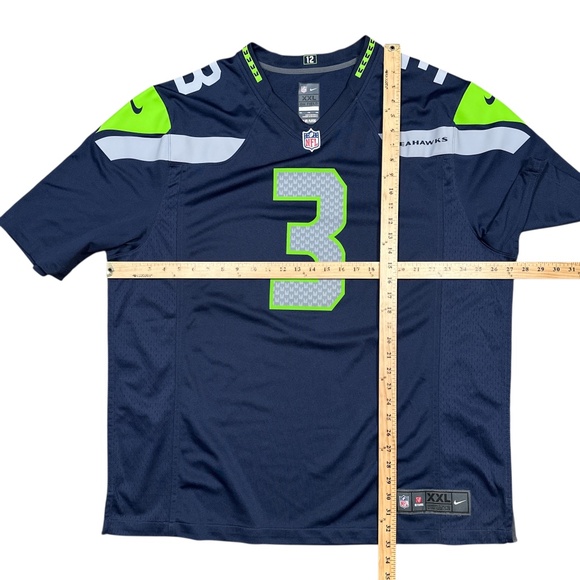 Nike On Field Seattle Seahawks Russell Wilson Blue NFL Football Jersey Mens 2XL - Picture 11 of 11